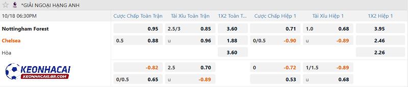 Tỷ lệ soi kèo Nottingham Forest vs Chelsea Tỷ lệ soi kèo Nottingham Forest vs Chelsea