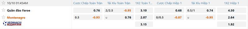 Tỷ lệ soi kèo Quần đảo Faroe vs Montenegro