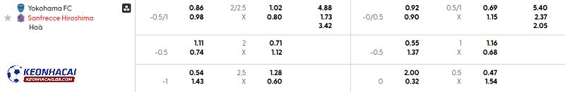 Tỷ lệ soi kèo Yokohama FC vs Sanfrecce Hiroshima Tỷ lệ soi kèo Yokohama FC vs Sanfrecce Hiroshima